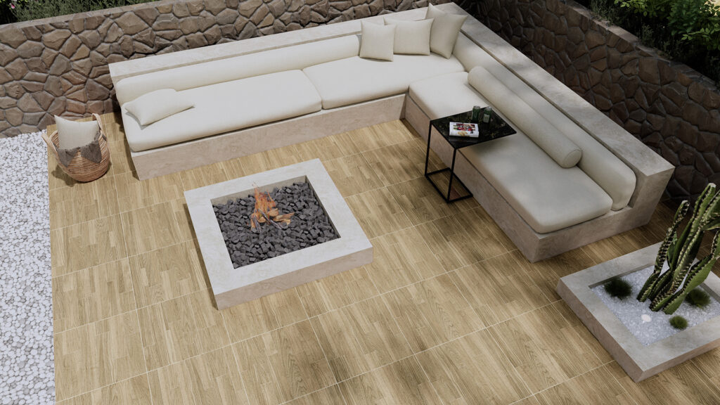 granit motif kayu outdoor